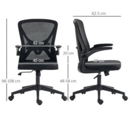 Vinsetto Mesh Office Chair Computer Chair With Lumbar Support, Swivel Wheels - thumbnail 3