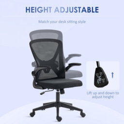 Vinsetto Mesh Office Chair Computer Chair With Lumbar Support, Swivel Wheels - thumbnail 4