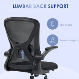 Vinsetto Mesh Office Chair Computer Chair With Lumbar Support, Swivel Wheels - thumbnail 7