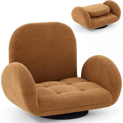 Folding Sofa Chair Lazy Floor Bed Adjustable Backrest Armrests Swivel - image 1