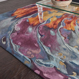 Multicolour Wool Rug, Luxurious Abstract Optical/ (3D) Rug, Handmade Modern Rug For Bedroom, & Diningroom-236Cm X 297Cm - thumbnail 6