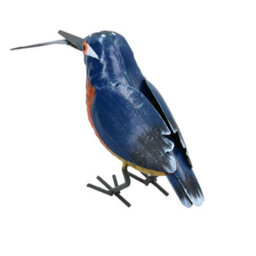 AB Tools Hand Painted Metal Kingfisher Garden Ornament Sculpture Gift 8.5X12X20Cm - thumbnail 4