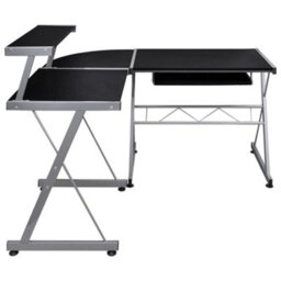 Berkfield Durable Corner Computer Desk Black 132X112X99 Cm Engineered Wood - thumbnail 3