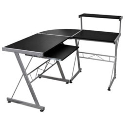Berkfield Durable Corner Computer Desk Black 132X112X99 Cm Engineered Wood - thumbnail 2