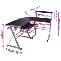 Berkfield Durable Corner Computer Desk Black 132X112X99 Cm Engineered Wood - thumbnail 6
