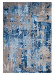 Blue Grey Wool Optical Abstract Luxurious Handmade Modern Rug For Living Room And Bedroom-259Cm X 351Cm - thumbnail 9
