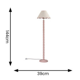 Valuelights Bobbles Rose Pink Bobbin Floor Lamp With Pink Trim Scallop Shade - thumbnail 9