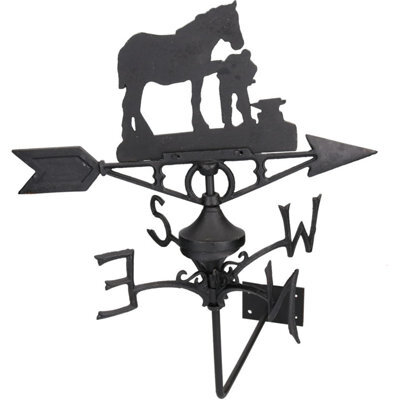 AB Tools Horse / Mare Farrier Weather Vane Vain Wall Mount House Roof Cast Iron Shoe - image 1