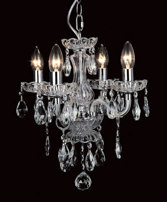 Luminosa Lighting Luminosa Rodeo Clear Crystal 4 Arm Chandelier