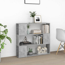 Berkfield Book Cabinet Room Divider Concrete Grey 100X24X94 Cm - thumbnail 3