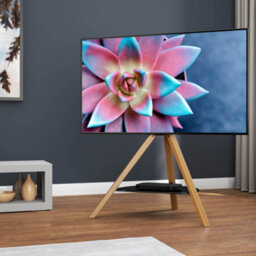 "Avf Hoxton Freestanding Tripod Tv Stand For 32-70"" Tvs, Light Wood" - thumbnail 1