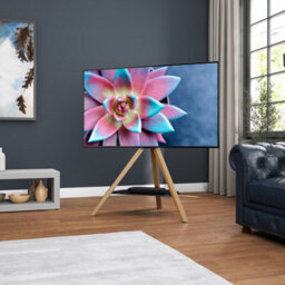 "Avf Hoxton Freestanding Tripod Tv Stand For 32-70"" Tvs, Light Wood" - thumbnail 2