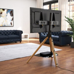 "Avf Hoxton Freestanding Tripod Tv Stand For 32-70"" Tvs, Light Wood" - thumbnail 6