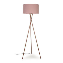 Valuelights Camden Copper Tripod Floor Lamp With Blush Drum Shade And Bulb - thumbnail 3