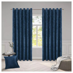 Ameha Navy Velvet Curtains 66X90 Inches Eyelet Ready Made Thermal Insulated Window Curtain Pair For Living Room Bedroom - thumbnail 3