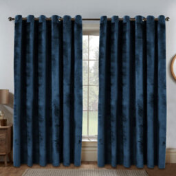 Ameha Navy Velvet Curtains 66X90 Inches Eyelet Ready Made Thermal Insulated Window Curtain Pair For Living Room Bedroom - thumbnail 7