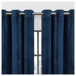 Ameha Navy Velvet Curtains 66X90 Inches Eyelet Ready Made Thermal Insulated Window Curtain Pair For Living Room Bedroom - thumbnail 4