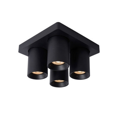 Lucide Nigel Modern Ceiling Spotlight - Led Dim To Warm - Gu10 - 4X5W 2200K/3000K - Black - image 1