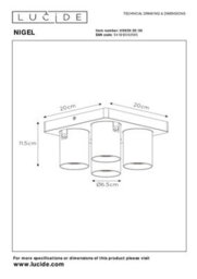 Lucide Nigel Modern Ceiling Spotlight - Led Dim To Warm - Gu10 - 4X5W 2200K/3000K - Black - thumbnail 7