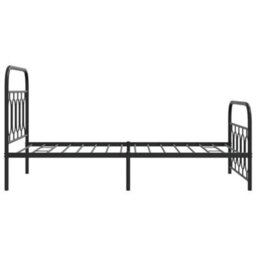 Berkfield Metal Bed Frame Without Mattress With Footboard Black 100X190Cm - thumbnail 5