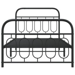 Berkfield Metal Bed Frame Without Mattress With Footboard Black 100X190Cm - thumbnail 4