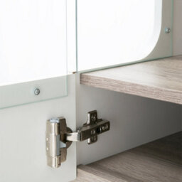 Furniture To Go Chelsea Tall Glazed Narrow Display Unit (Lhd) In White With Oak Trim - thumbnail 4