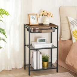 Side Table Telephone Table Bedside Table With Storage Shelves Nightstand - thumbnail 4