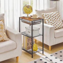 Side Table Telephone Table Bedside Table With Storage Shelves Nightstand - thumbnail 3