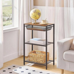 Side Table Telephone Table Bedside Table With Storage Shelves Nightstand - thumbnail 1