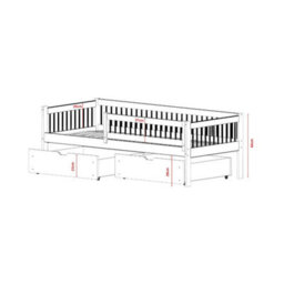 Arte  Wooden Single Bed Edi Pine - Classic Solid Wood Design With Built-In Drawers - thumbnail 3