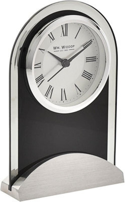 Widdop Arched Glass And Aluminium Base Mantel Clock - W2912 - image 1
