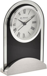 Widdop Arched Glass And Aluminium Base Mantel Clock - W2912 - thumbnail 1