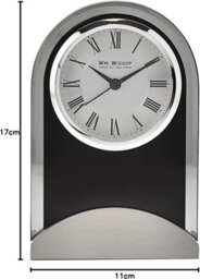 Widdop Arched Glass And Aluminium Base Mantel Clock - W2912 - thumbnail 3