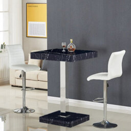 Furniture in Fashion Topaz Milano Marble Effect Bar Table 2 Ripple White Stools