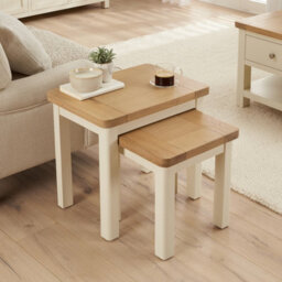 The Furniture Market Marbury Cream Nest Of 2 Side Tables - thumbnail 3