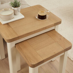 The Furniture Market Marbury Cream Nest Of 2 Side Tables - thumbnail 5