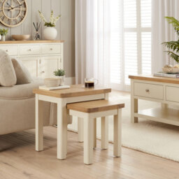 The Furniture Market Marbury Cream Nest Of 2 Side Tables - thumbnail 2