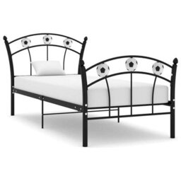Walplus Single Metal Bed Frame With Football Design Powder Coated Finish And Slatted Base - thumbnail 1