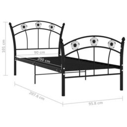 Walplus Single Metal Bed Frame With Football Design Powder Coated Finish And Slatted Base - thumbnail 6