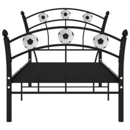 Walplus Single Metal Bed Frame With Football Design Powder Coated Finish And Slatted Base - thumbnail 3
