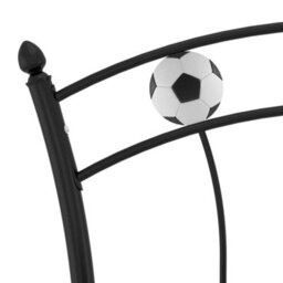 Walplus Single Metal Bed Frame With Football Design Powder Coated Finish And Slatted Base - thumbnail 5