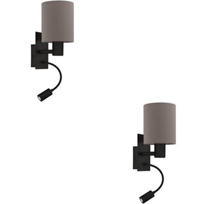 Loops 2 Pack Stylish Modern Black Wall Light For Indoor Spaces - Perfect Home Decor - image 1