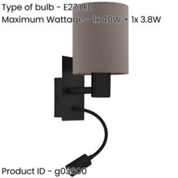 Loops 2 Pack Stylish Modern Black Wall Light For Indoor Spaces - Perfect Home Decor - thumbnail 2