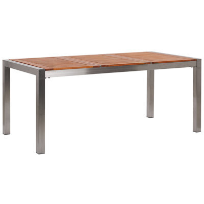 Beliani Garden Dining Table Grosseto 180 Cm 90 Cm Eucalyptus Wood Brown - image 1