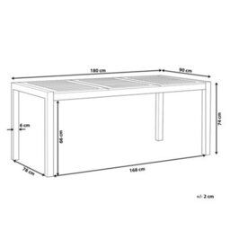 Beliani Garden Dining Table Grosseto 180 Cm 90 Cm Eucalyptus Wood Brown - thumbnail 3