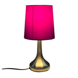 Navilux Modern Chrome Teardrop Touch Table Lamp Purple Faux Silk Shade 4-Stage Dimmable Silver Brushed Single Lamp Energy Class F - thumbnail 3