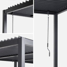 Sweeek - Louvered Pergola Aluminium And Steel 6 X 3M Anthracite - Palace - thumbnail 5