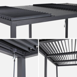 Sweeek - Louvered Pergola Aluminium And Steel 6 X 3M Anthracite - Palace - thumbnail 4