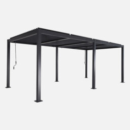 Sweeek - Louvered Pergola Aluminium And Steel 6 X 3M Anthracite - Palace - thumbnail 2