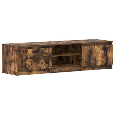 Berkfield Stylish Tv Cabinet Smoked Oak 140X40X35.5 Cm Engineered Wood - image 1